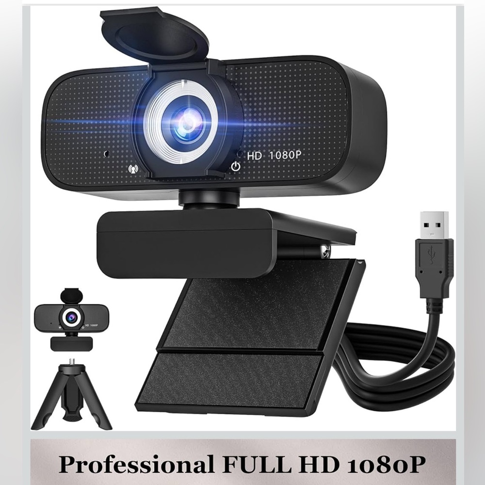 Full HD 1080P Webcam with Tripod